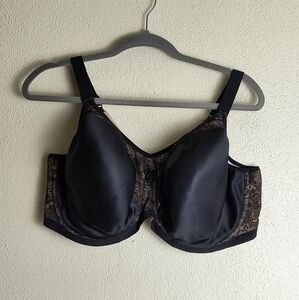 Goddess Black Full-Coverage Bra Plus Size 44G Women's